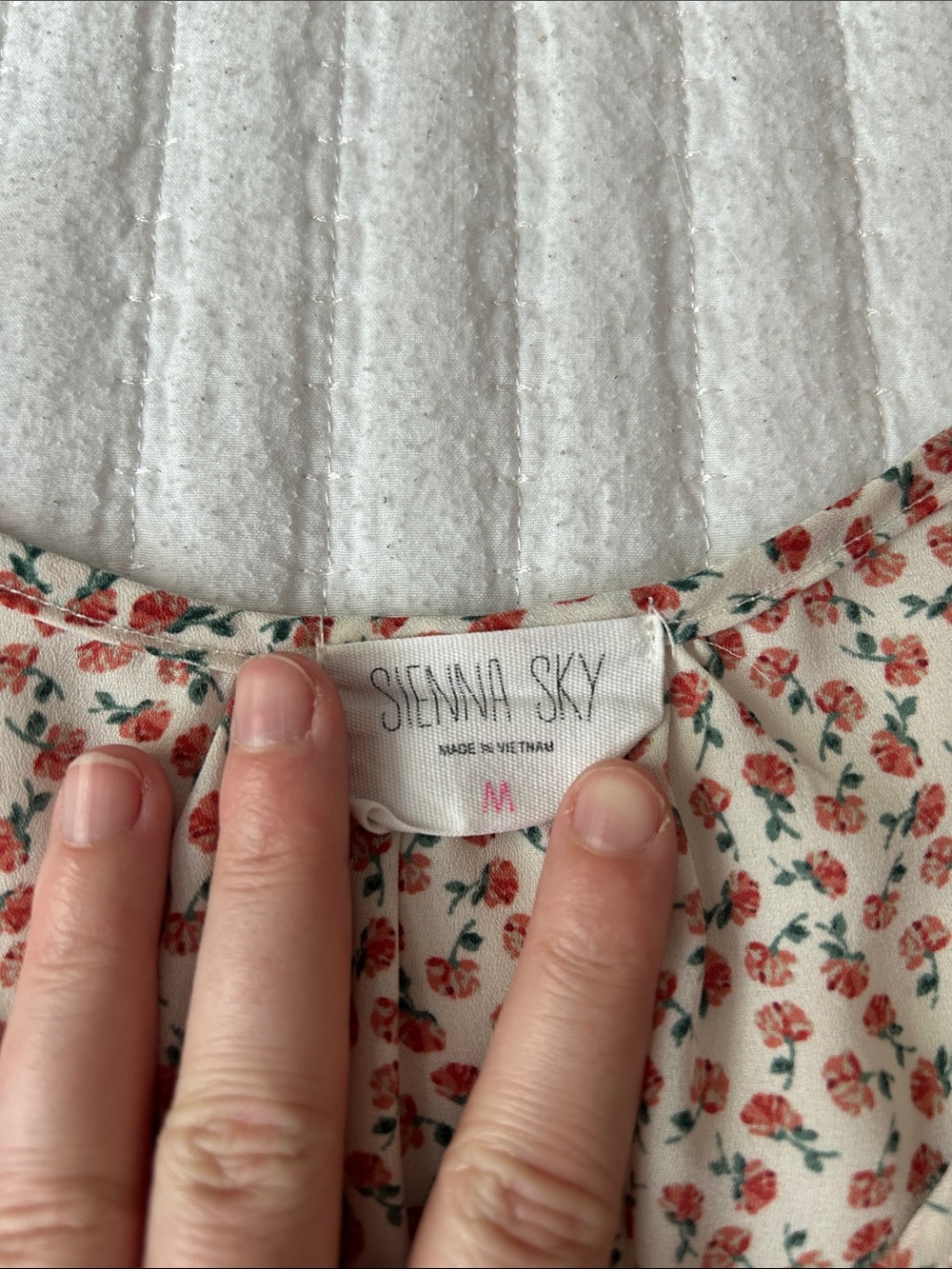 Sienna Sky Cream Peplum Top with Red Floral Print - Picture 2 of 6
